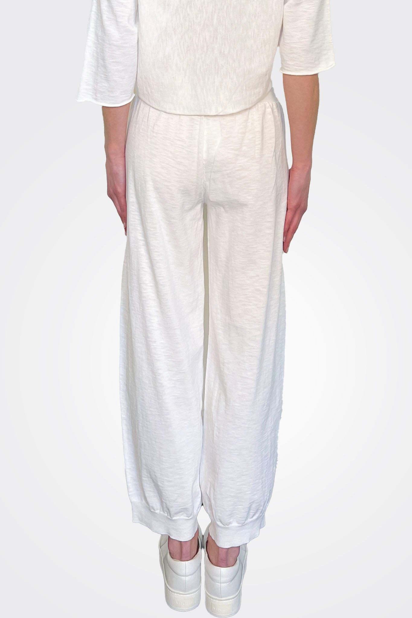 Comfort Fit Drawstring Trousers - White by Transit Par-Such — view 3