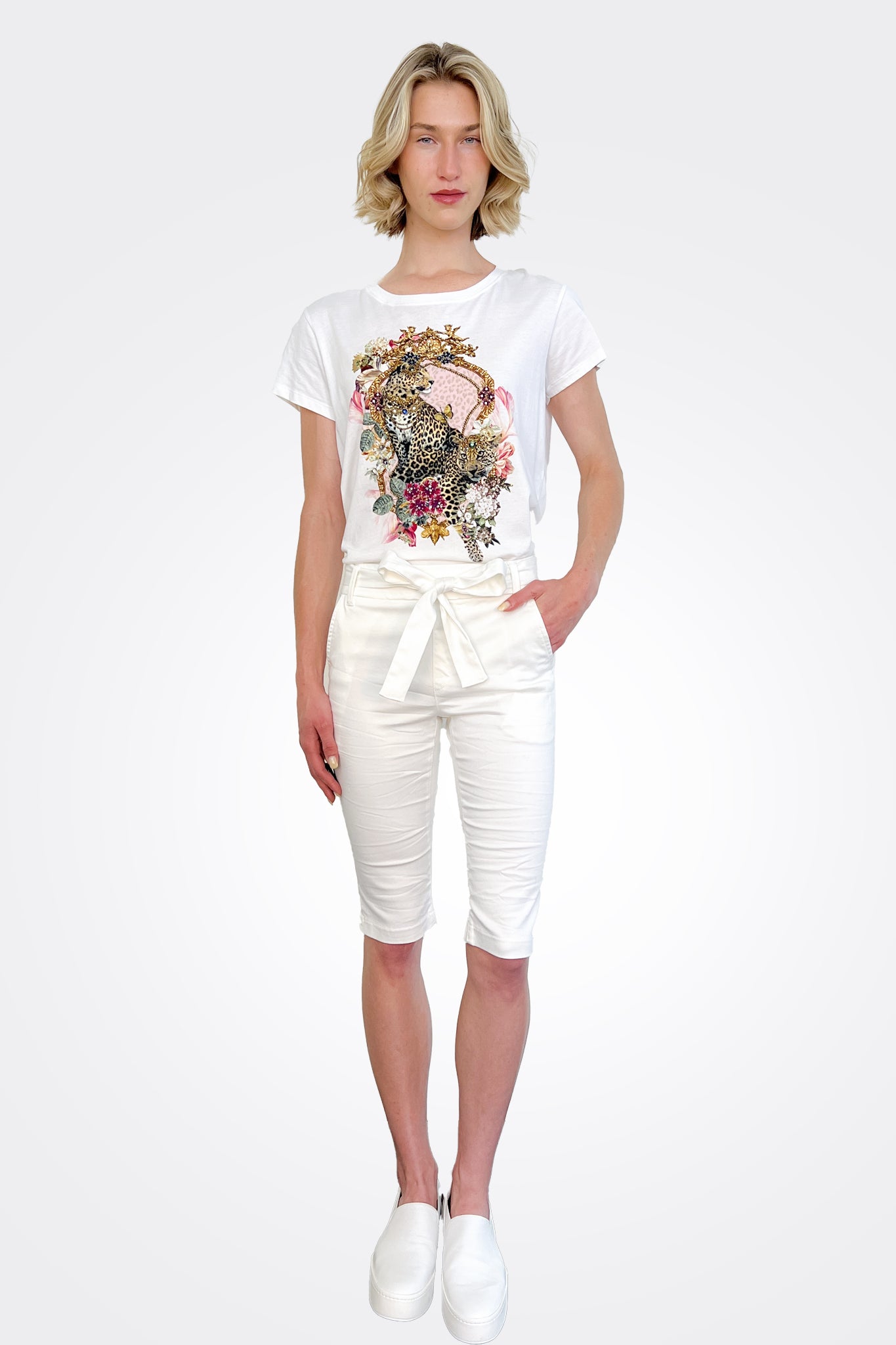 Dafna Bermuda Shorts - White by Bevy Flog | 25 South Boutiques