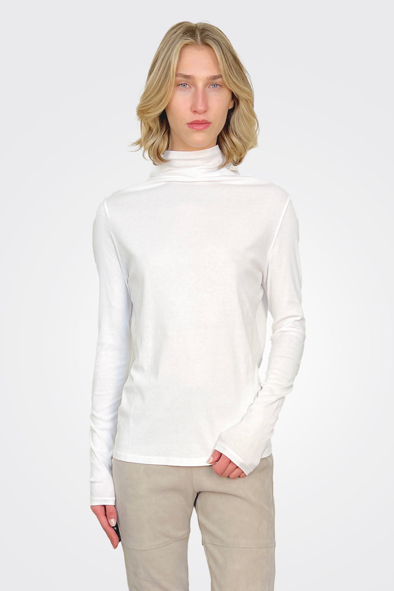 Cotton Turtleneck - White by Kristensen | 25 South Boutiques
