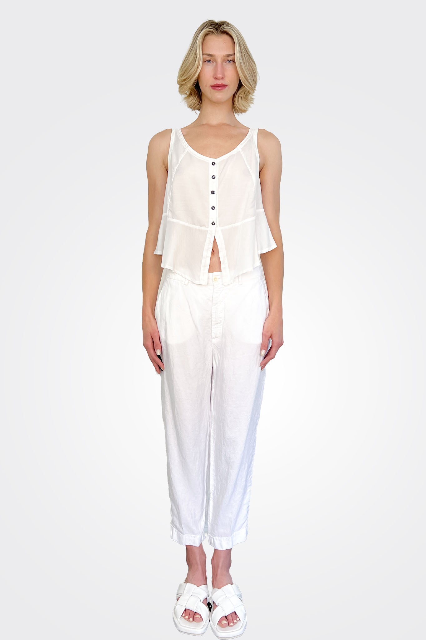 Crop Pant - White by Masons | 25 South Boutiques