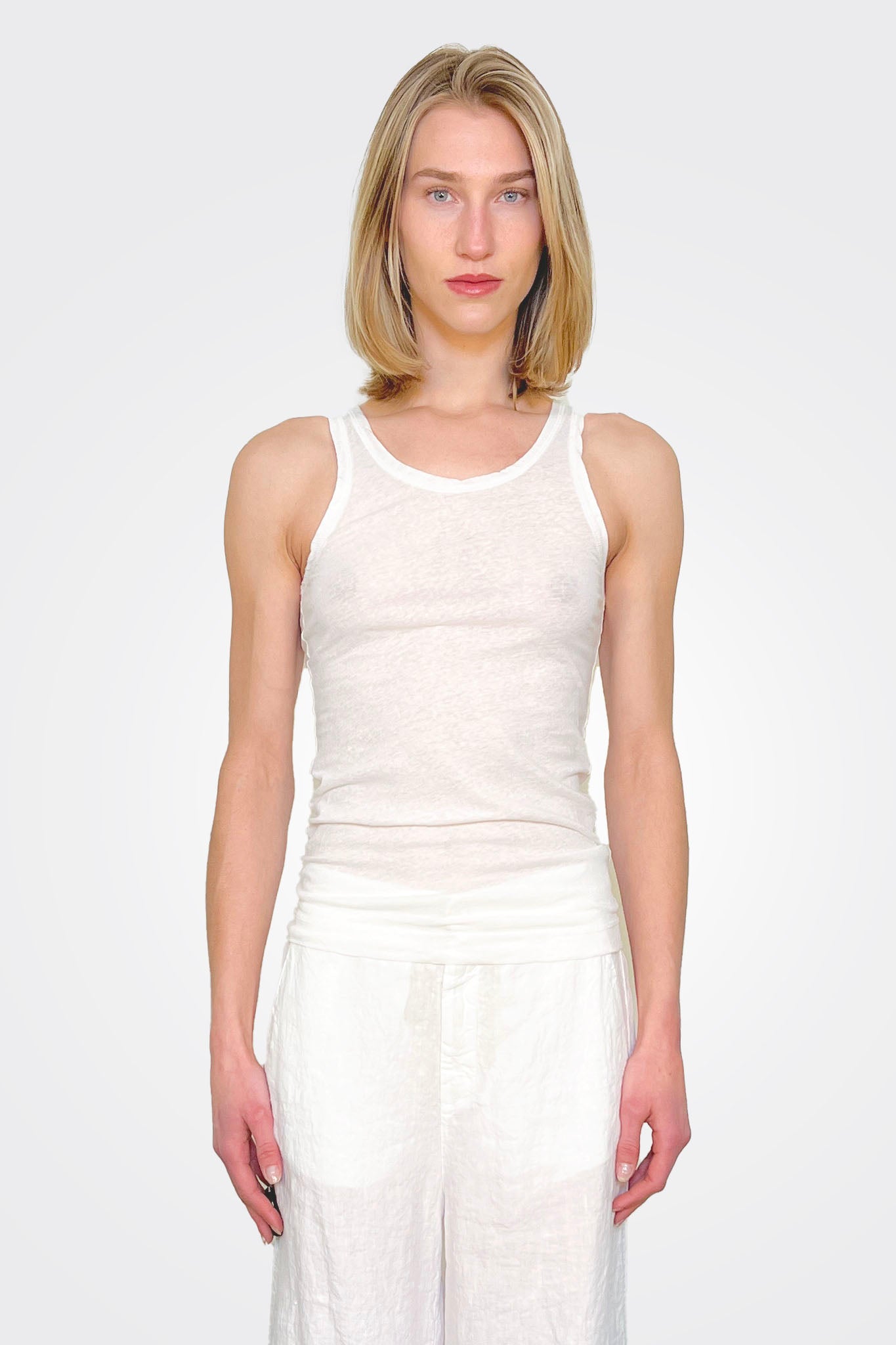 Cotton Mix Tank - White by Private 0204 | 25 South Boutiques