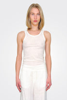 Cotton Mix Tank - White by Private 0204 | 25 South Boutiques