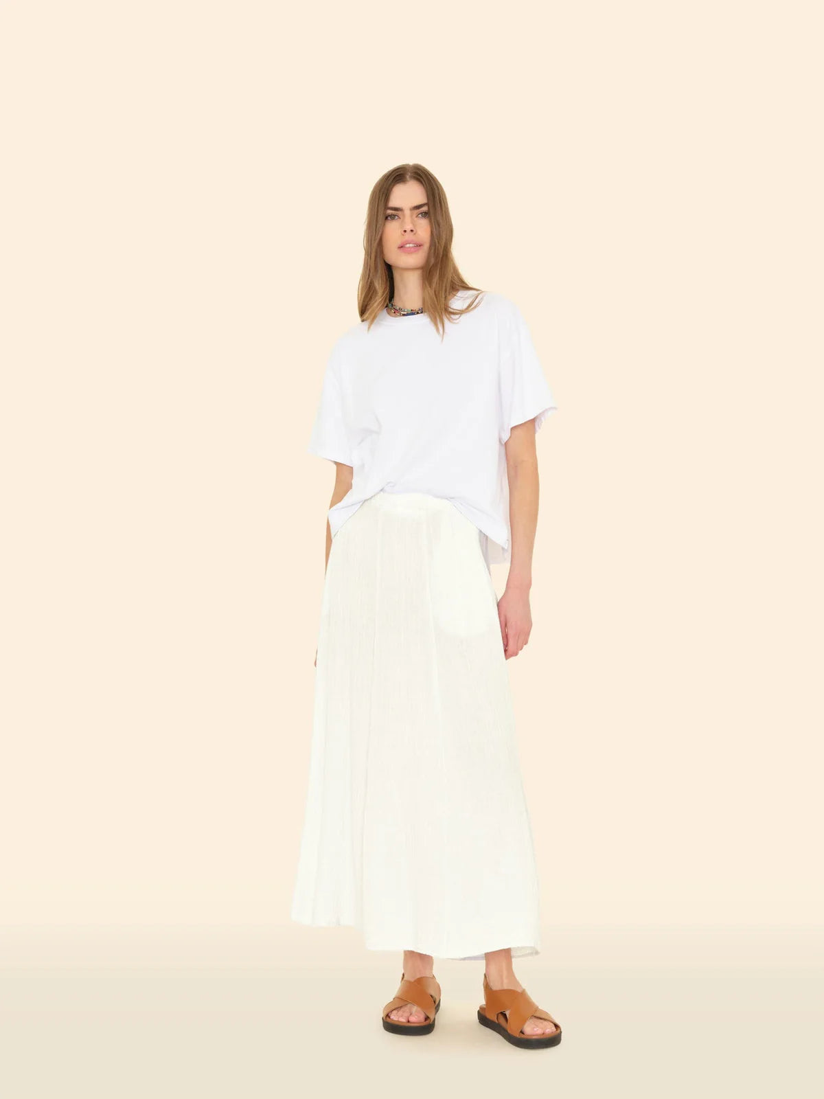 Deon Gauze Skirt - White by Xirena | 25 South Boutiques