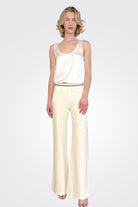 Long Straight Leg Pants - Cream by Seventy Venezia | 25 South Boutiques