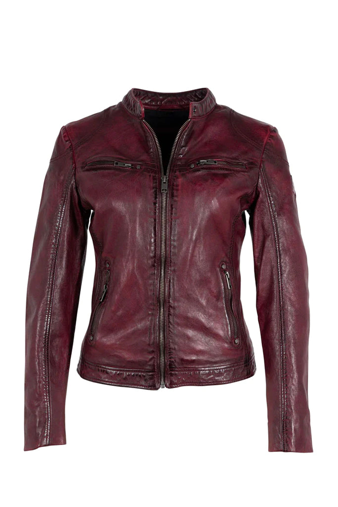 Ziya Leather Jacket - Dusty Red by Mauritius | 25 South Boutiques