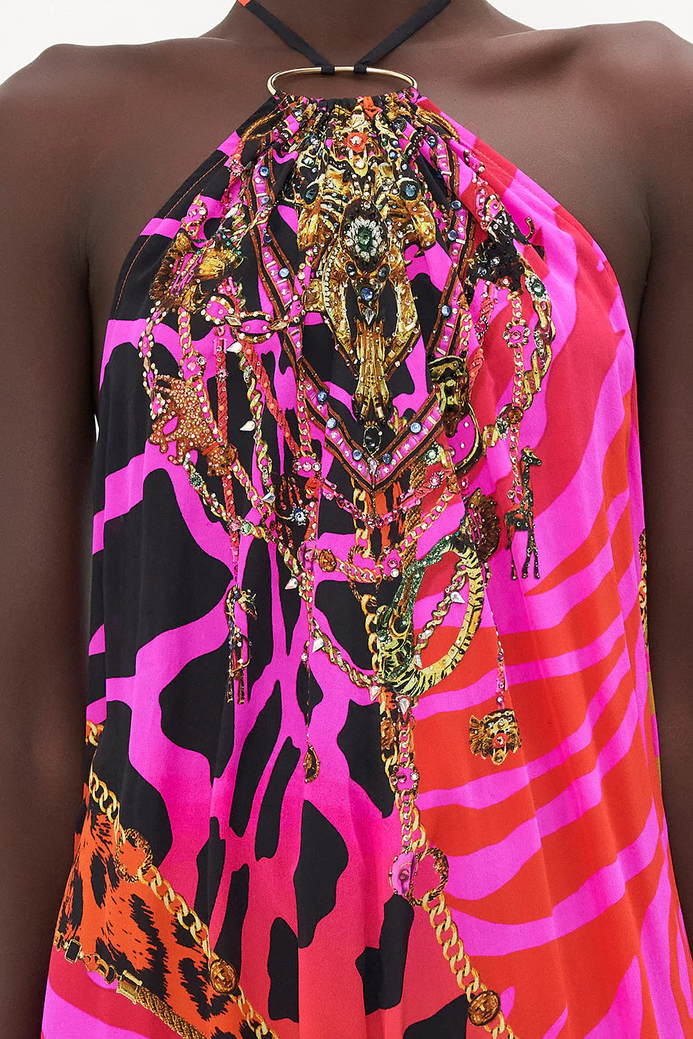 Gather Neck Halter Maxi Dress - Always Change Your Spots by Camilla — view 5