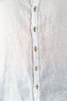 Romy Linen Shirt - White Navy Stitch by CP Shades — view 3