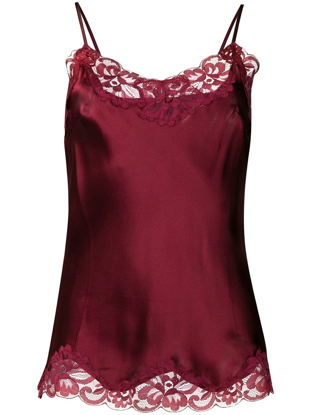 Floral Lace Silk Cami - Burgundy by Gold Hawk — view 3
