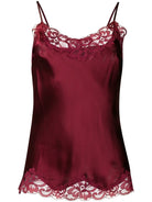 Floral Lace Silk Cami - Burgundy by Gold Hawk — view 3