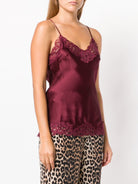 Floral Lace Silk Cami - Burgundy by Gold Hawk | 25 South Boutiques