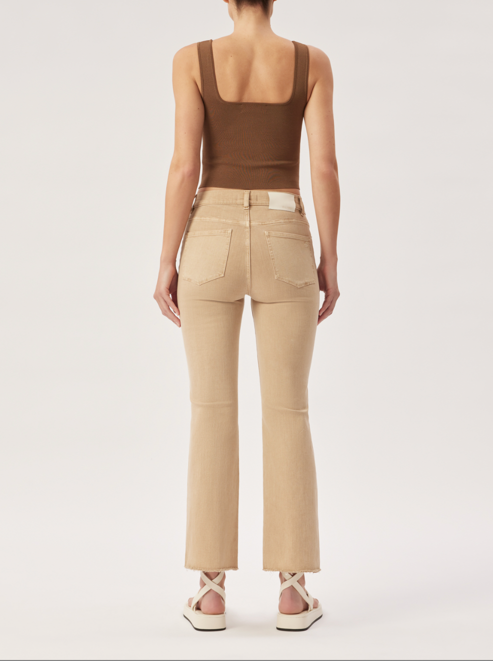 Bridget Corduroy Boot High Rise Instasculpt Crop - Sand by DL1961 — view 3