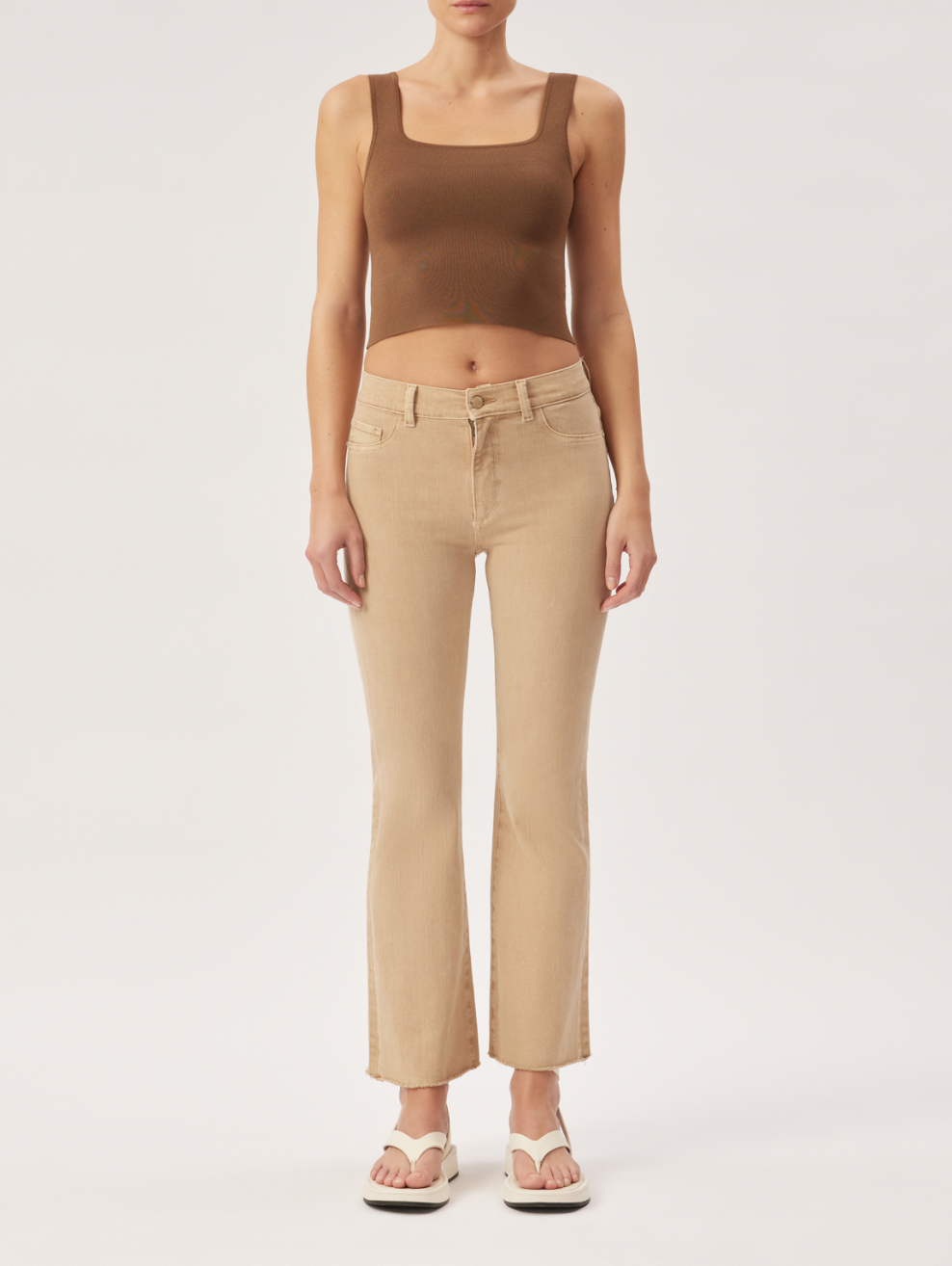 Bridget Corduroy Boot High Rise Instasculpt Crop - Sand by DL1961 | 25 South Boutiques