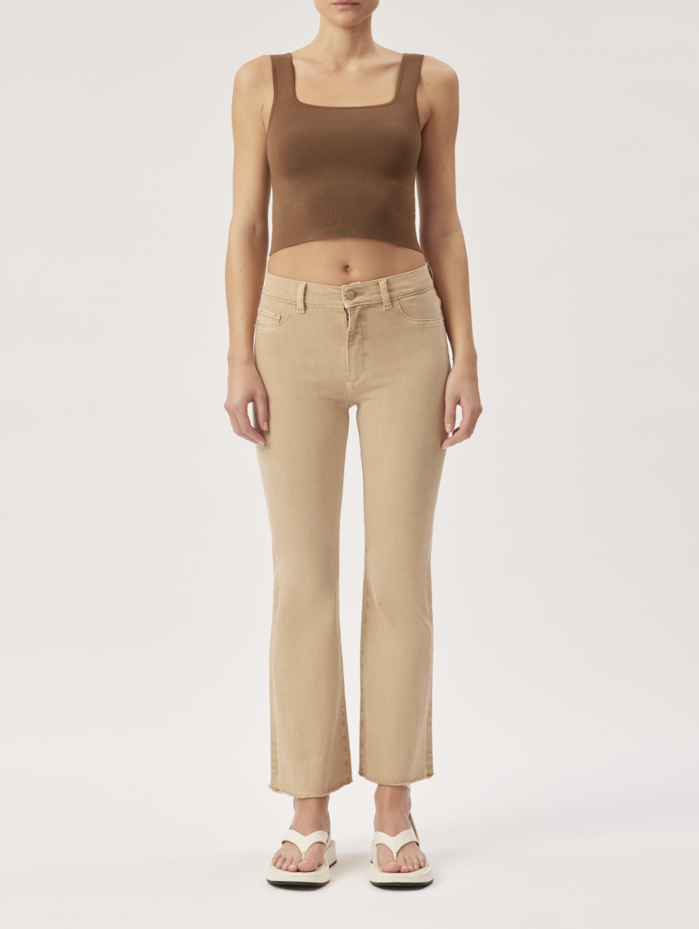 Bridget Corduroy Boot High Rise Instasculpt Crop - Sand by DL1961 | 25 South Boutiques