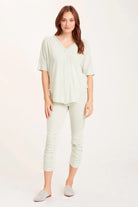 Gardiner Banded Sleeve Top - Murmur Pigment by XCVI — view 4
