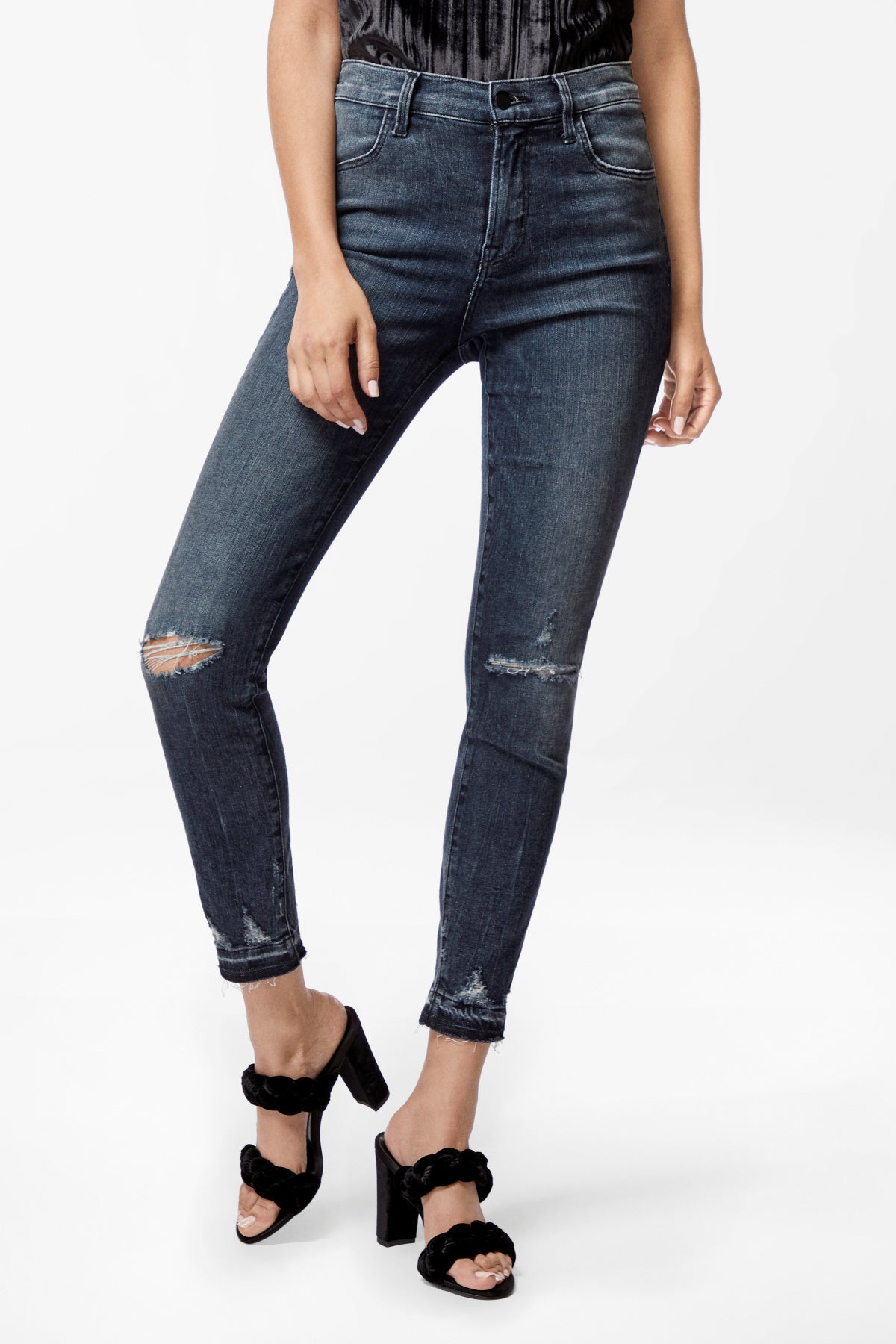Alana High Rise Cropped Super Skinny - Flurry by J Brand — alternate view