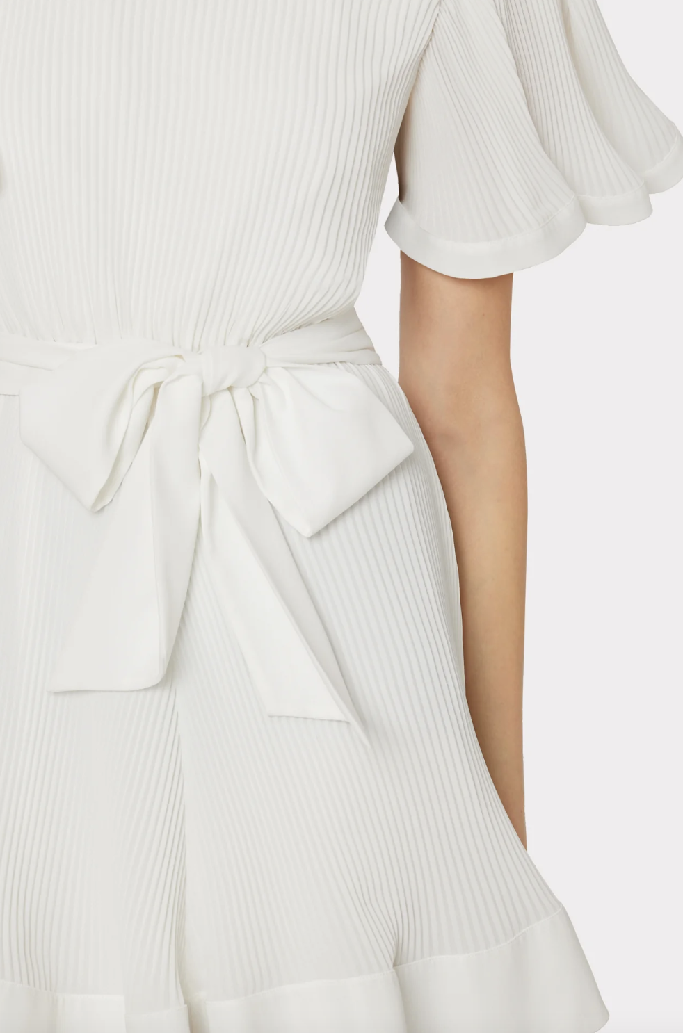 Lumi Pleated Dress - White by Milly — alternate view