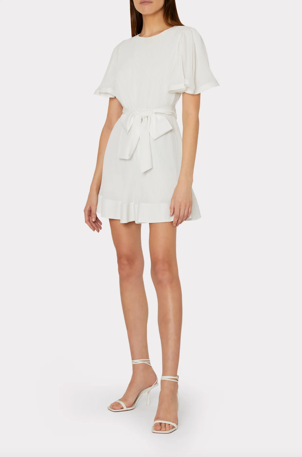Lumi Pleated Dress - White by Milly | 25 South Boutiques