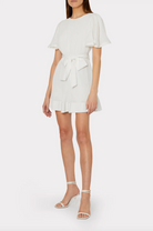 Lumi Pleated Dress - White by Milly | 25 South Boutiques