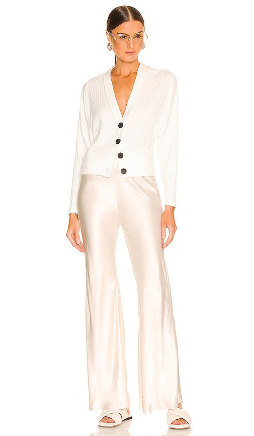 Crop Button Up Cardigan - Winter White by Enza Costa — view 3
