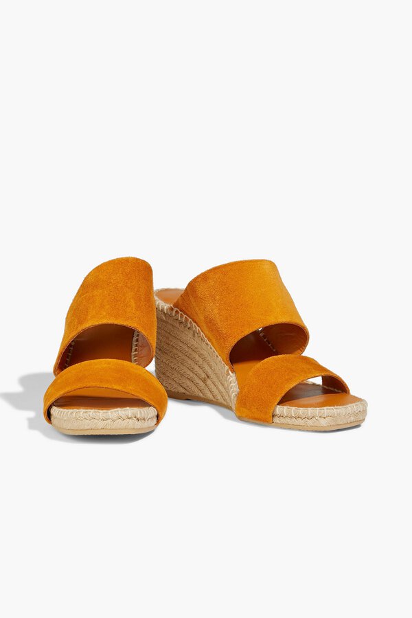 Gaelan Suede Wedge Sandal - Saffron by Vince — view 3
