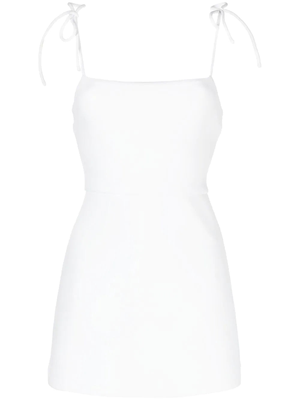 Bonded Shoulder Ties Dress - White by Cynthia Rowley — view 5