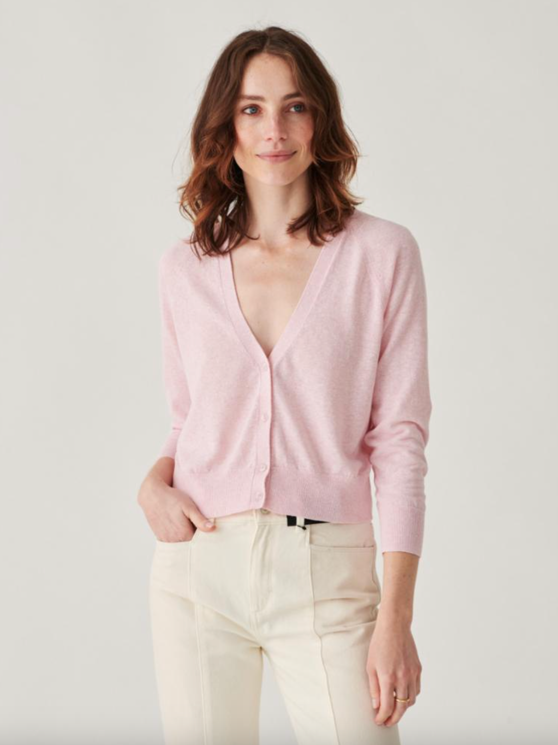 Linen Gauze Shrunken Cardigan - Rosewater by White + Warren | 25 South Boutiques