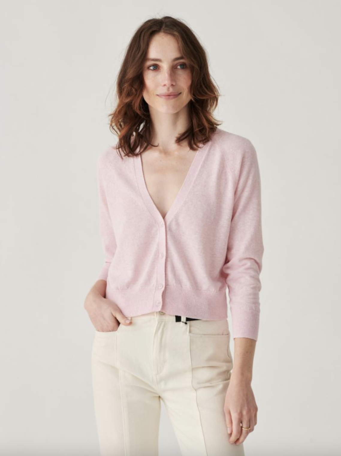 Linen Gauze Shrunken Cardigan - Rosewater by White + Warren | 25 South Boutiques