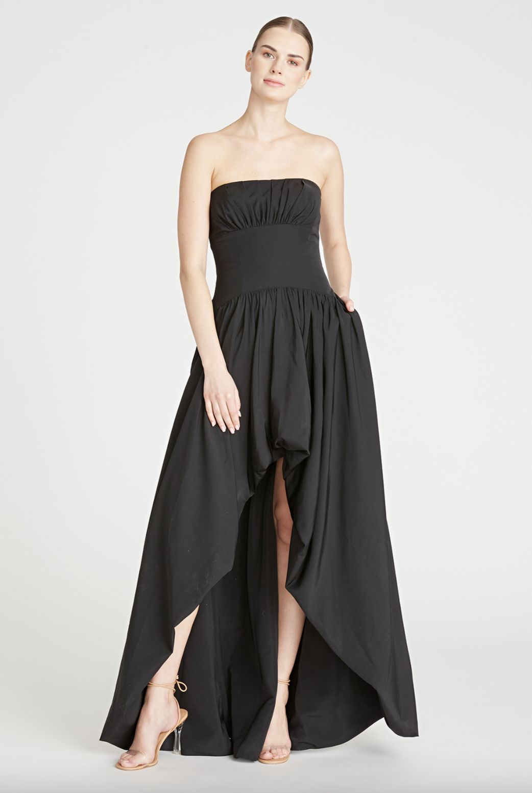 Strapless Tafetta Long Dress - Black by ML Monique Lhuillier | 25 South Boutiques