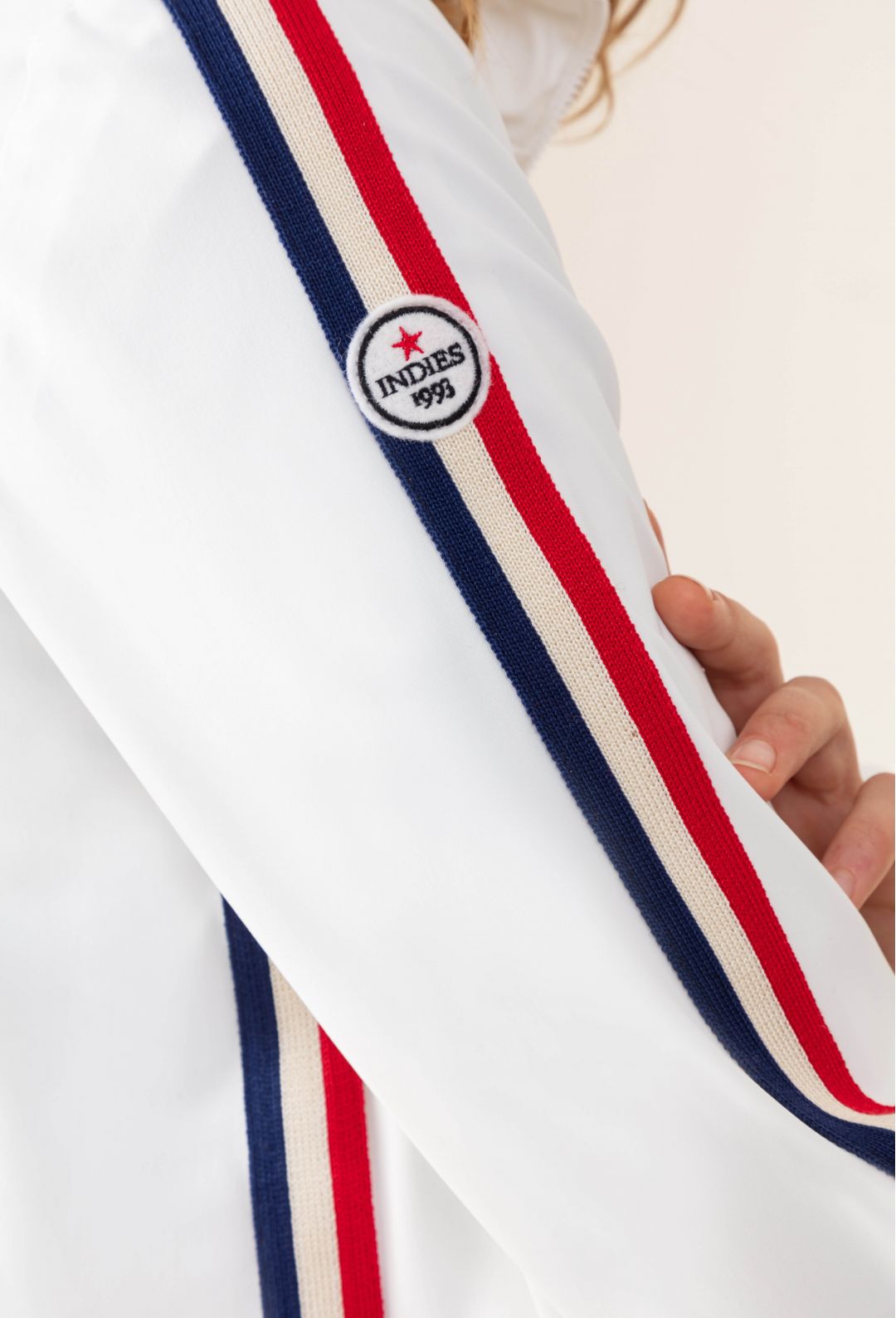 Serena Tech Jersey Jacket - Blanc by Indies — view 3
