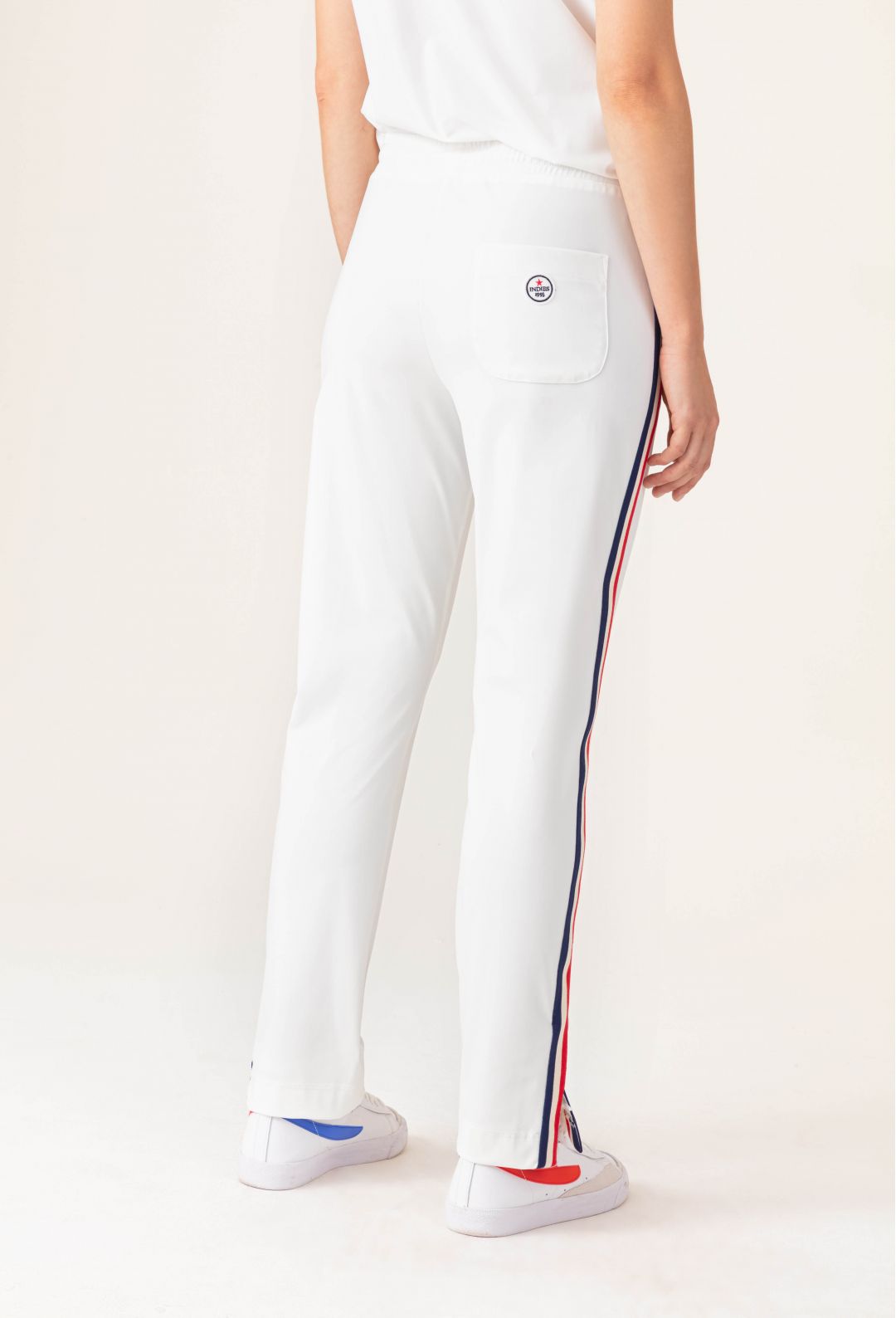 Deborah Tech Jersey Trousers - Blanc by Indies — view 3