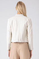 Quilted Washed Leather Jacket - Pearl by Burning Torch — view 5