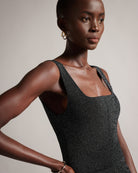 Glitzia Metallic Skater Dress - Black by Ted Baker — alternate view