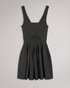 Glitzia Metallic Skater Dress - Black by Ted Baker — view 5