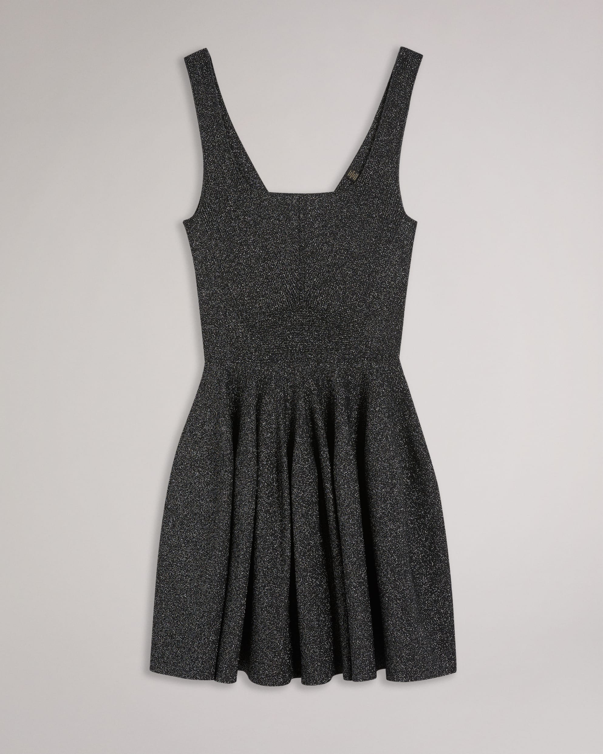 Glitzia Metallic Skater Dress - Black by Ted Baker — view 5