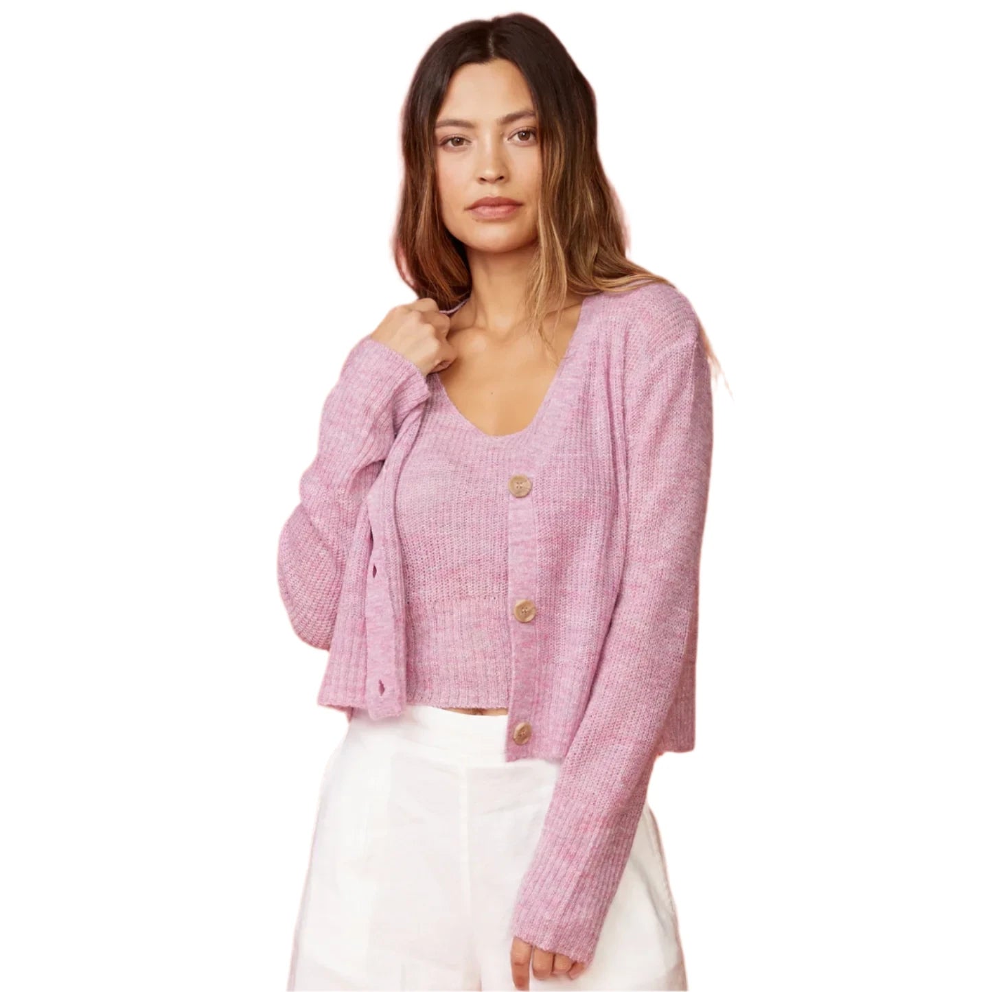 Mohair Cardigan - Raspberry Rose by Monrow | 25 South Boutiques