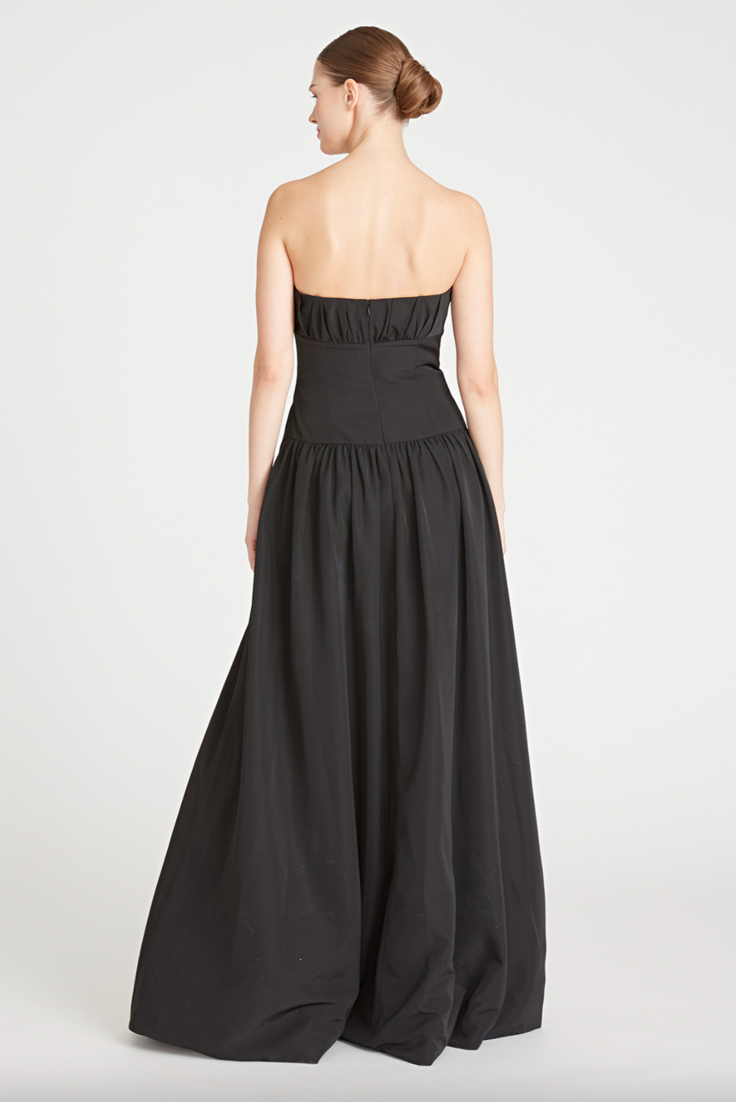 Strapless Tafetta Long Dress - Black by ML Monique Lhuillier — alternate view