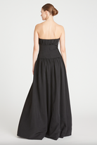 Strapless Tafetta Long Dress - Black by ML Monique Lhuillier — alternate view