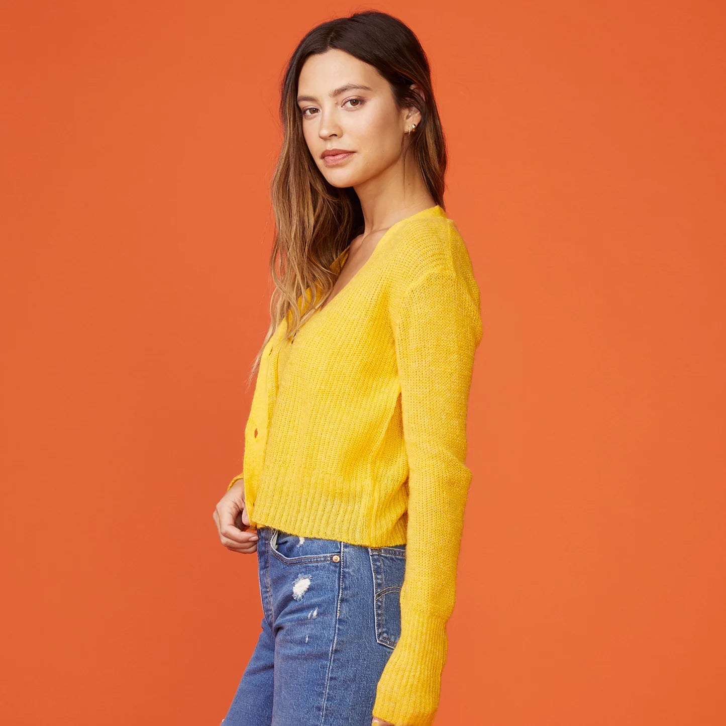 Mohair Cardigan - Sunshine by Monrow — view 3