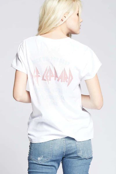 Def Leppard Rock Brigade Vintage Tee - White by Recycled Karma — alternate view