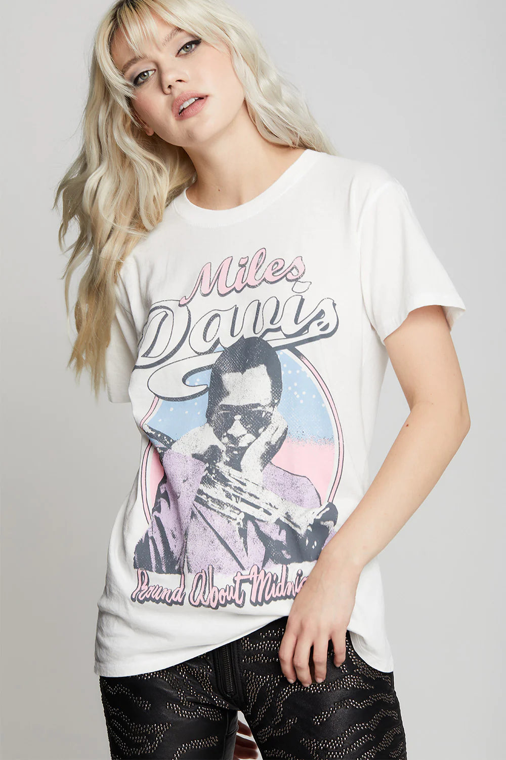 Miles Davis Midnight Tee - White by Recycled Karma | 25 South Boutiques