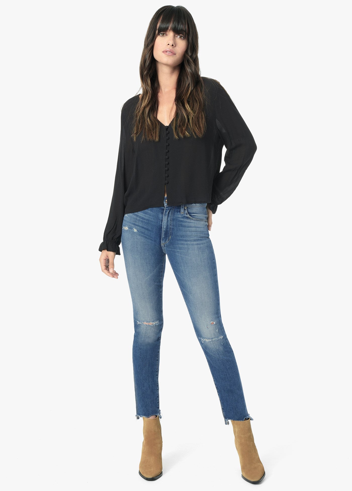 The Milla Chewed Hem High Rise Straight Leg - Yara by Joe's Jeans | 25 South Boutiques
