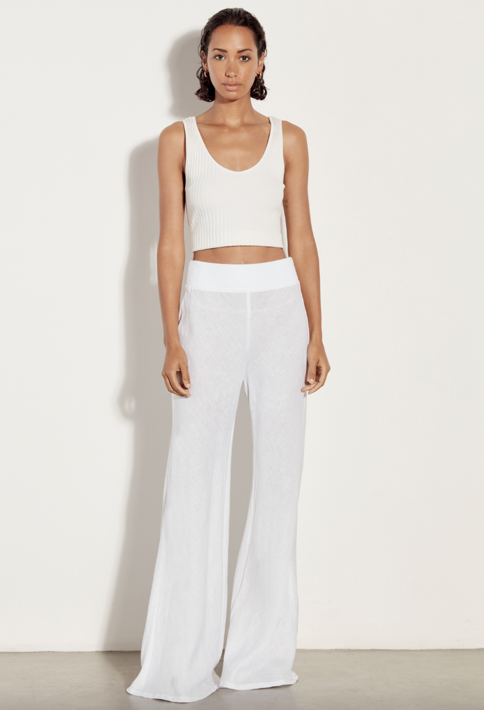 Linen Wide Leg Pant - White by Enza Costa | 25 South Boutiques