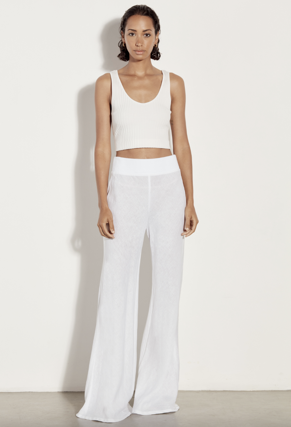 Linen Wide Leg Pant - White by Enza Costa | 25 South Boutiques