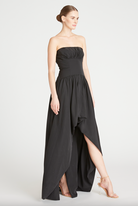 Strapless Tafetta Long Dress - Black by ML Monique Lhuillier — view 3