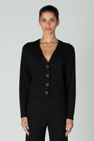 Crop Button Up Cardigan - Black by Enza Costa | 25 South Boutiques