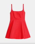 Flared Mini Dress in Cotton Piqué - Grenadine by Theory — view 5