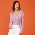 Mohair Cardigan - Raspberry Rose by Monrow — alternate view