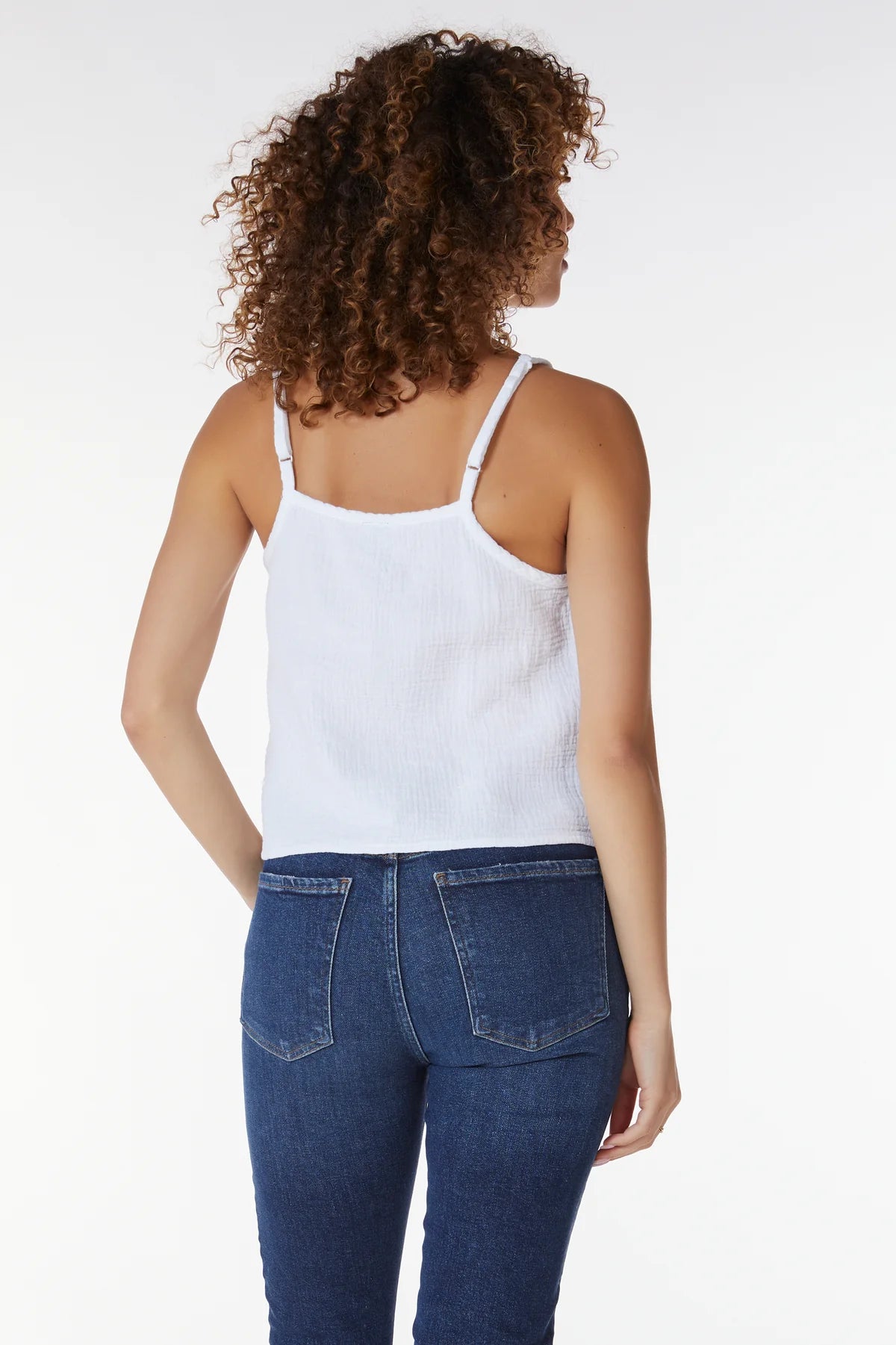 Spaghetti Strap Tank - White by Bobi — view 3