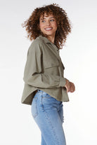 Knit Twill Shirt Jacket - Basil by Bobi — view 3
