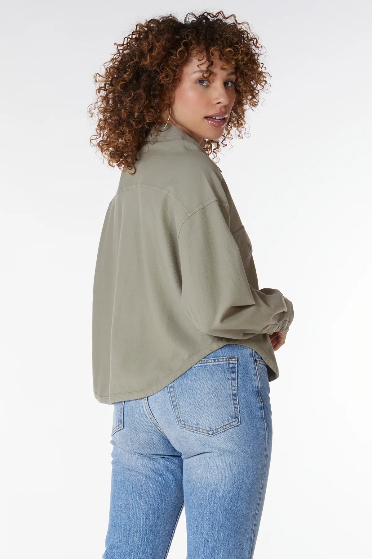 Knit Twill Shirt Jacket - Basil by Bobi — view 4